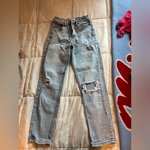 vibrant miu women’s blue straight leg jeans